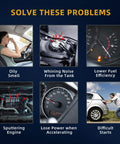 Signs of faulty fuel pump: oily smell, tank noise, low fuel efficiency, sputtering, power loss, difficult starts.