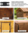 Tough As Nails H Type Cabinet Hinges Black Flush Mount Kit for Kitchen And Bathroom Doors Rustproof Steel shown on various wooden furniture