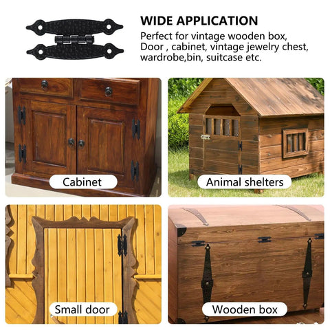 Tough As Nails H Type Cabinet Hinges Black Flush Mount Kit for Kitchen And Bathroom Doors Rustproof Steel shown on various wooden furniture