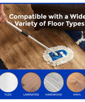 Heavy Duty Cotton Wedge Dust Mop Head For Hardwood Floors And Commercial Janitorial Use Rock Solid With Hand Stitched Yarn on wooden floor.