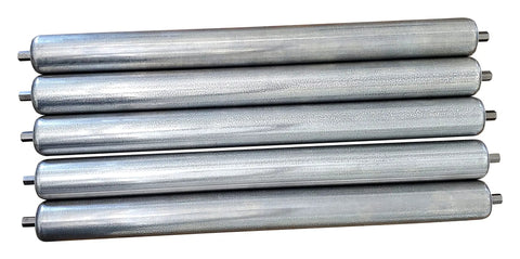 Five Heavy Duty Conveyor Replacement Roller 1.9 Inch Diameter 21 In BF Galvanized Steel Rollers for material handling