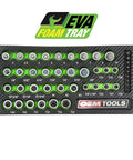 44 Piece Torx Socket Set For Auto Work With 1/4 And 3/8 Inch Drives in EVA foam tray showing all sizes