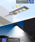 500W Solar Street Lights Outdoor 20000 Lumens LED Solar Parking Lot Lights Dusk To Dawn Sensor With Remote Control 6000K