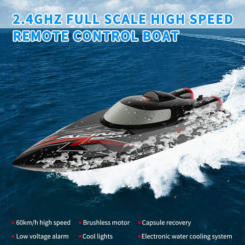 High Speed Remote Control Boat Delivers 60KPH Thrills For Pools And Lakes, 2.4GHz RC Hobby Boat with water splash