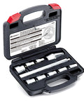 Powerbuilt 8-piece metric/SAE clutch alignment tool set in open hard-plastic case (front view)