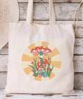 Lightweight Inkjet Printable Heat Transfer Paper For Light Fabrics Iron On HTV Sheets 8x11 Inches 25 Sheets Made In USA Perfect For T Shirts Hoodies Bags And Hats printed on tote bag with mushroom design.