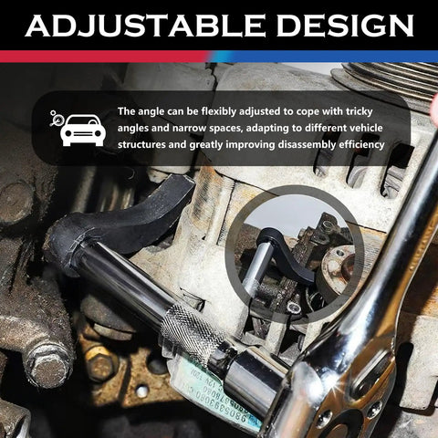 Two Pack Pry Bar Wrench Adapters With 4 Point And 8 Point Bits, Half Inch Drive shown adjusting for vehicle disassembly