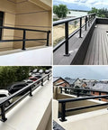 Height Increasing Balcony Railing Kit With Wall Extender For Low Walls, galvanized steel safety barrier view from multiple angles.