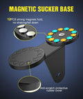 Magnetic Base LED Light Bar Mounting Brackets Set For Hood Or Roof Mounts With Strong Sucker Holders Black 2 Pack