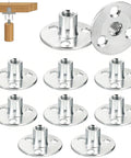 10 Pack Badass M12 T Nuts Built Tough With Rock Solid Zinc Plated Carbon Steel And Wide Round Base For Effortless Screw Installation On Wood Furniture Cabinetry And Bed Frame Mounts.