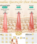 Close-up of Anti Aging Red Light Therapy Mask For Face And Neck With 850Nm Near Infrared Plus 630Nm Red Led Diodes in use.