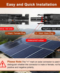 Visual instructions for connector setup with Solar To DC 8mm Charge Extension Cable 10 Ft 12AWG Plus 14AWG Copper Core
