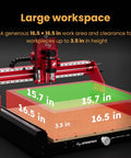Pro Grade 200W CNC Router And Desktop Milling Machine with a 16.5 x 16.5 inch workspace for carving and engraving.