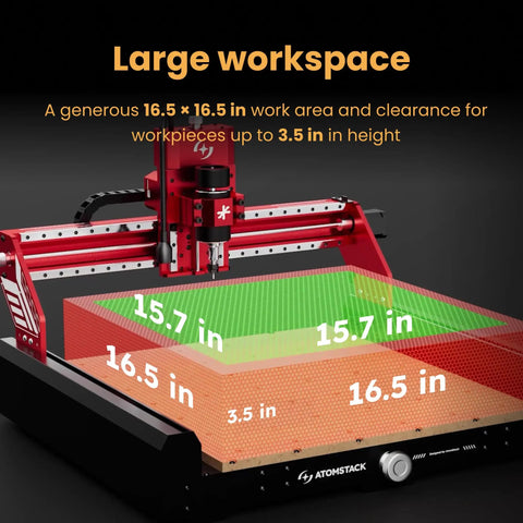 Pro Grade 200W CNC Router And Desktop Milling Machine with a 16.5 x 16.5 inch workspace for carving and engraving.