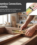 Hands installing Sectional Sofa Connectors For Stable Interlocking In Small Apartments, 2 Pack Iron Couch Frame Hardware