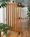 Stairway Baby Gate for stairs and doorways fits 30 to 48 inch openings 32 inch tall oak wood safety gate with door easy install