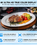 Ready To Roll 55 Inch 4K Digital Menu Board Wall Mount Commercial Signage Display showing vibrant food images in 4K quality.