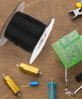 Flame Retardant Braided Cable Sleeve For Power Cords And Data Cables Breathable Mesh Wire Protector Tube on workbench with tools.