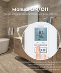 New Generation Humidity Sensor Switch for in-wall bathroom fan with manual control, showing humidity reading on screen