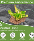 Heavy Duty Weed Barrier Fabric 6x300Ft Landscape Fabric Three Point Two Ounce for garden beds and driveways with plant