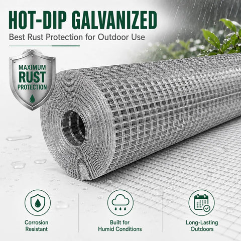 Heavy Duty Galvanized Hardware Cloth Wire Mesh Roll 1/4 Inch By 36 Inches Wide 100 Feet Long 23 Gauge Zinc Coated for outdoor use.