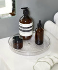 Rain Collection Lazy Susan Turntable Organizer For Vanity And Countertop 9 Inch Round Clear Plastic Storage with toiletries