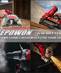Heavy Duty 5000MAh Replacement Battery For Milwaukee M18 18V Cordless Power Tools Two Pack in use with various power tools.