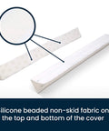 Extra Long Foam Bed Rail For Toddlers And Kids, Water Resistant, Non Slip Guard with silicone beaded fabric detail, 1 pack, white