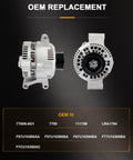 Front and side view of alternator replacement for Ford Aerostar 1995 1997 3.0L and 1994 1997 4.0L OE 7750N