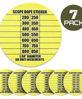 Seven Scope Dope Stickers for Long Range Shooting Fit Most Rifle Scope Caps Easy Dial In With Your Dope Card Dope Book Or Ranging Card