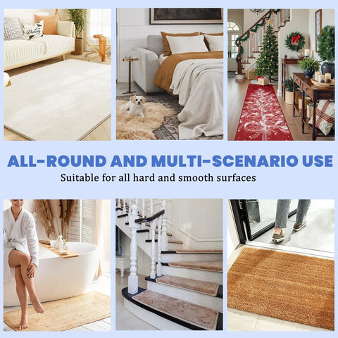 Non Slip Rug Grippers 16 Piece Carpet Stickers Keep Area Rugs In Place On Tile Stairs And Hardwood Floors Heavy Duty Rug Tape montage
