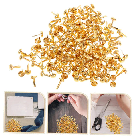 200 Pieces Metal Paper Fasteners Brads Set For Paper Crafts And Scrapbooking Decorative Clips Miniature For Wrapping Clamps