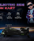 12V Electric Kids Go Kart Drift Car With Slow Start Music And Colorful Lights Outdoor Ride On Toy For Ages 8 To 12 Black