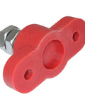 Heavy Duty Red Insulated Battery Power Junction Terminal Block With 3/8 Inch Lug showing detailed mounting side.