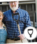 Garden Spade Handle Replacement For Shovel, man holding lightweight and durable handle with an easy grip, outdoor setting