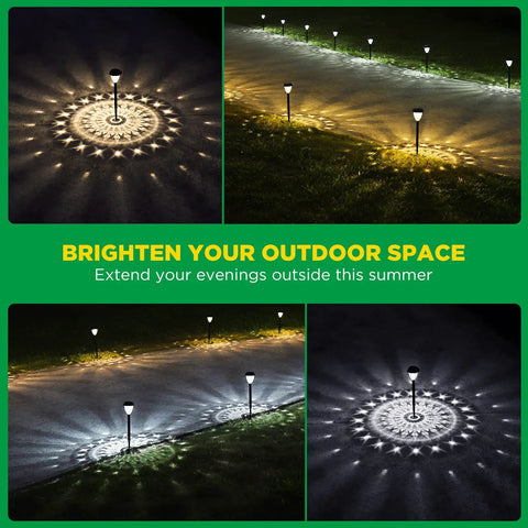 10 Pack Solar Outdoor Lights Waterproof Dusk To Dawn Up To 12 Hours Solar Powered Pathway Garden Lights With Auto On Off illuminating garden