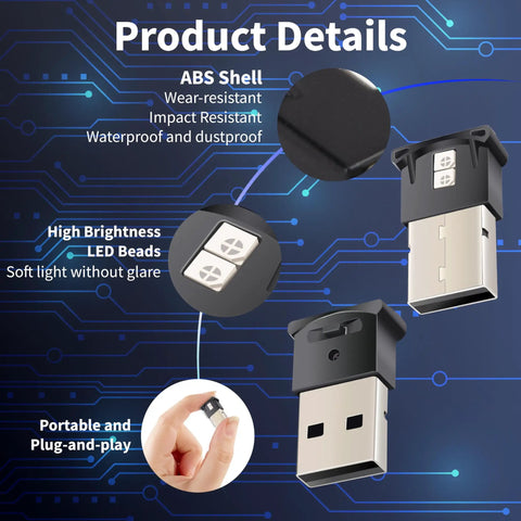 USB LED Car Light With 5V Smart Interior Lighting Atmosphere Lamp Plug In Interface Adjustable Brightness product details