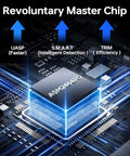 Close-up of the revolutionary master chip ASM2464PD with UASP, S.M.A.R.T, and TRIM features for enhanced performance in Straight Fire Thunderbolt Enclosure For M.2 NVMe Drives Boasting Insane 40Gbps Throughput While Running Dead Cool With Rugged Aluminum Heat Dispersion Built Smooth For Mac M1 Pro Workflows.
