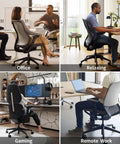 Rubber Chair Casters Replacement Set Of 5 For Hardwood Floors And Carpet shown on various office chairs in different settings.