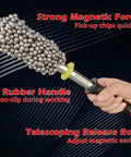 No Sweat Neodymium Shop Magnet Wand With Telescoping Pole And Snappy Release Trigger for sweeping metal chips with rubber handle