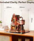 Crystal Clear Acrylic Display Case For Collectibles With Dust Proof Protection Easy Snap Assembly Stackable Design Plastic Base Perfect Showpiece For Wooden Puzzles And Model Kits, 286x313mm