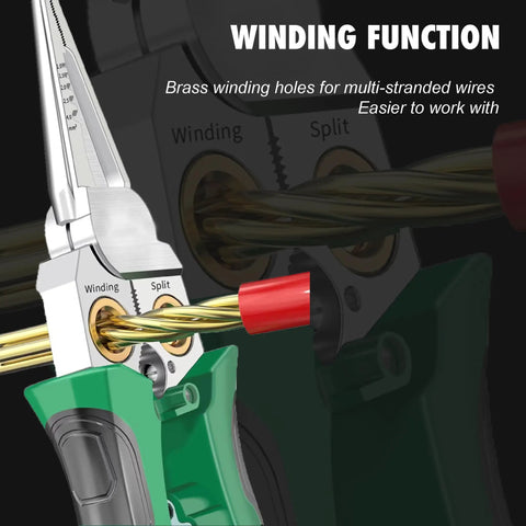 Eight In One Wire Stripper Tool With Non Contact Voltage Detector And Insulated Safety Handles for winding multi-stranded wires