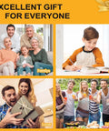 Collage of people including family, child writing, couple with gift, and friends celebrating, with 'Excellent Gift for Everyone' text.