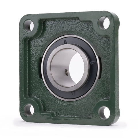 Two Pack UCF210-31 Pillow Block Bearings With 1-15/16 Inch Bore, Square Flange Mount, Solid Cast Iron Base