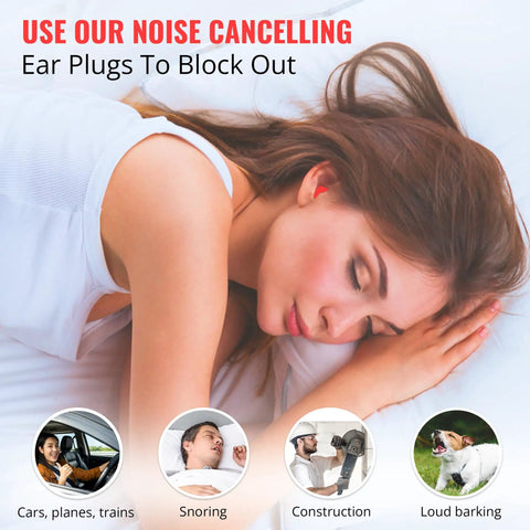 Premium Soft Foam Ear Plugs For Sleeping So You Can Sleep Better And Hearing Protection, 32 dB NRR, 50 Pairs, Ideal For Shooting Range, Concerts, Travel, Work, Snoring, And Loud Environments