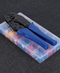 Check Out This Fresh 300 Piece Insulated Wire Connector Terminal Kit Set Featuring Snazzy Tin Plated Heads With Slick Electrical Conductivity And Super Flame Retardant PVC In Three Rad Colors For Safer Flexible Cable Connections And Easy Color crimping tool with 300-piece connector kit