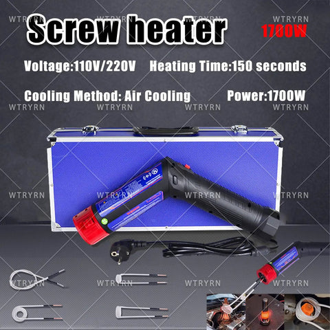 Kick Stubborn Rusty Bolts Loose With This Flameless Induction Heater And Removal Kit Hassle Free Garage Tool For Cracked Nuts And Smooth Automotive Fastener Work. 1700W screw heater with various tools in portable case.
