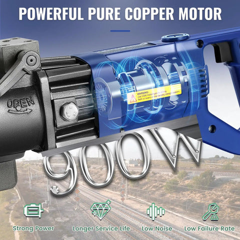 Huanyu 900W Electric Rebar Bender Heavy Duty Hydraulic Steel Rod Bending Machine For Construction close-up of copper motor