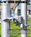Chain Link Butterfly Gate Latch For One And Three Eighths Inch Gate Frame And Two And Three Eighths Inch Post, installed view