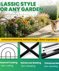 Arched Metal Garden Fence Panels 17 Inch Tall 10.83 Feet Long With Tool Free Install Rustproof Outdoor Barrier in garden